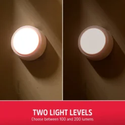 Energizer Battery Operated LED Ceiling Fixture with Wireless Switch, White