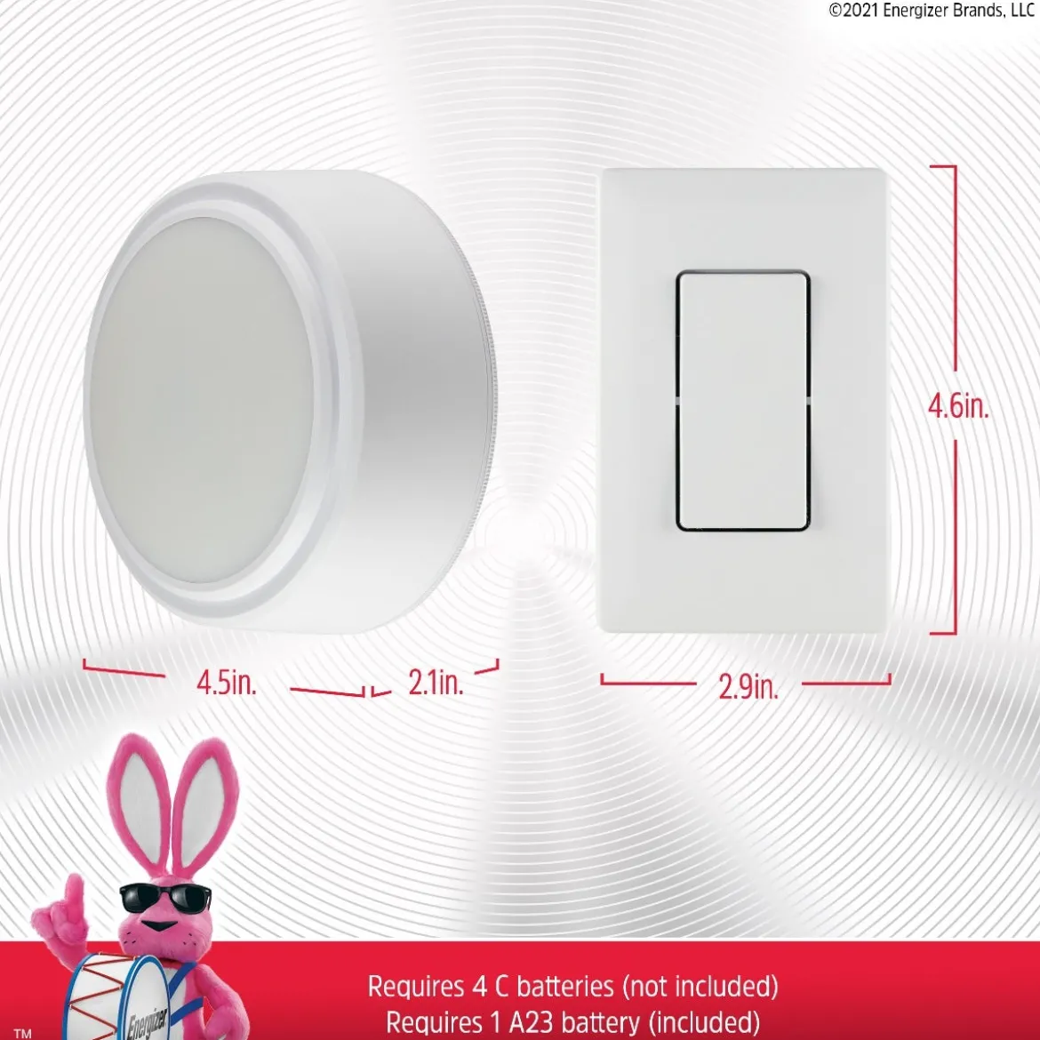 Energizer Battery Operated LED Ceiling Fixture with Wireless Switch, White