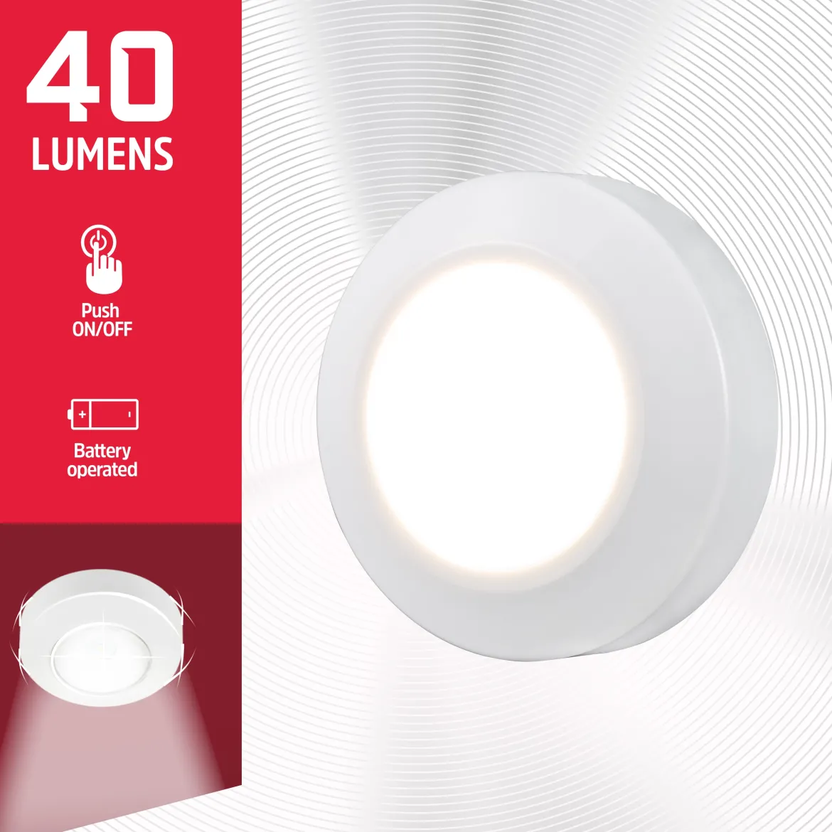 Energizer Battery Operated LED Puck Light