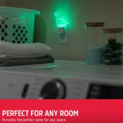 Energizer Dinosaur Plug-In Light Sensing LED Night Light, Neon Green