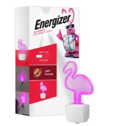 Energizer Flamingo Plug-In Light Sensing LED Night Light, Neon Pink