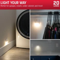Energizer Indoor Battery Operated Motion Activated LED Path Light, 2 Pack, White