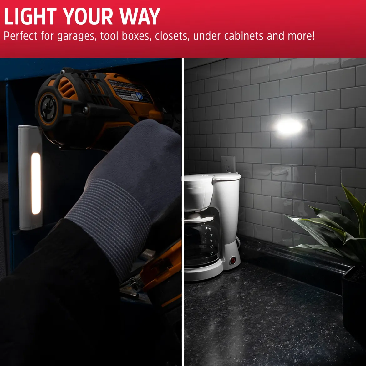 Energizer Magnet Mount Stick Light, Push Button LED