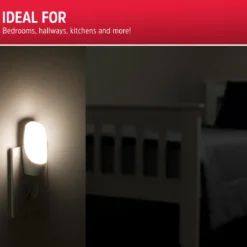 Energizer Manual Button Night Light, 4 Pack, White