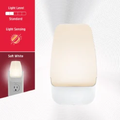 Energizer Night Light, Contempo, Light Sensing, 3000K, White, 2 Pack
