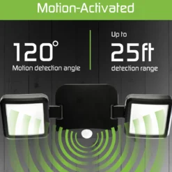 Energizer Outdoor Motion-Sensing LED Dual-Head Security Light, Black