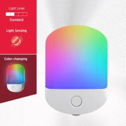 Energizer Plug-In Light Sensing Color-Changing LED Night Light, White