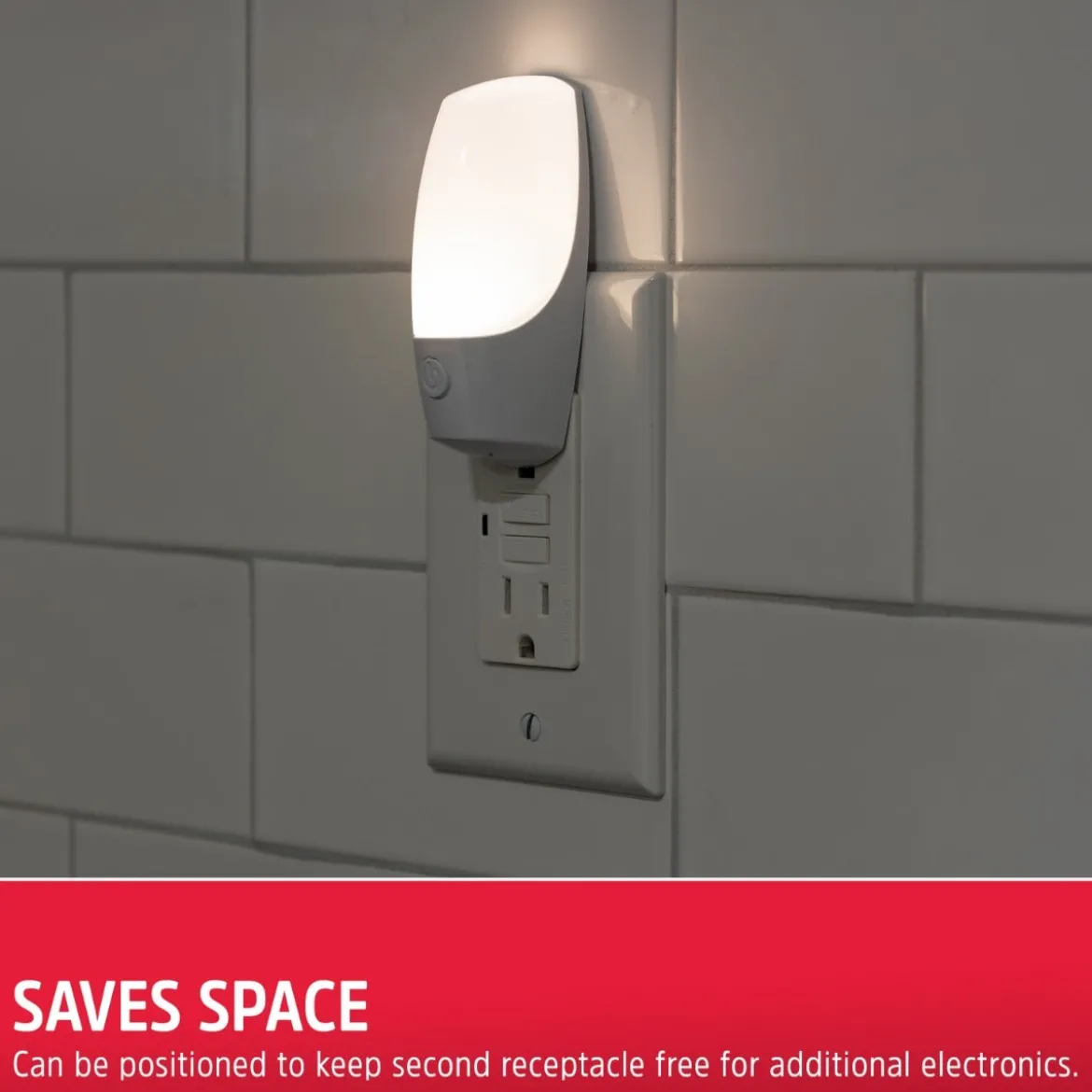 Energizer Plug-In Manual On/Off LED Night Light, White