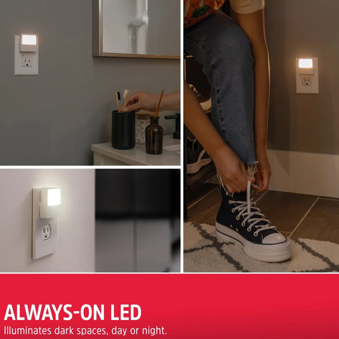 Energizer White Always-On LED Night Light, 2 Pack