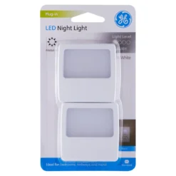 GE Always On LED Night Lights, 2 Pack, White
