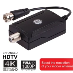 GE Antenna Amplifier with AC Power Adapter, Black