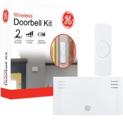 GE Battery Operated 2-Chime Wireless Door Chime Kit, White