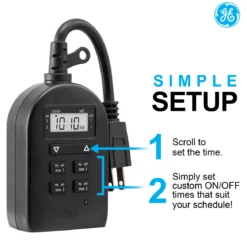 GE-branded myTouchSmart SimpleSet 1-Outlet Outdoor/Indoor Digital Plug-in Timer