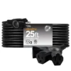GE-branded 3-Outlet EZGrip Grounded Extension Cord, 25ft., Indoor/Outdoor, Black