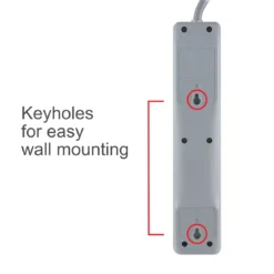 GE-branded 6-Outlet Surge Protector, Gray, 25ft. Cord