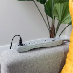 GE-branded 6-Outlet Surge Protector, Gray, 25ft. Cord