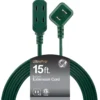 GE-branded UltraPro 3-Outlet Polarized Extension Cord, 15ft., Indoor, Green