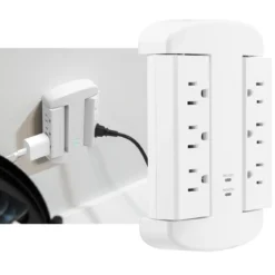 GE-branded UltraPro 6-Outlet Swivel Surge Tap, 980J, White