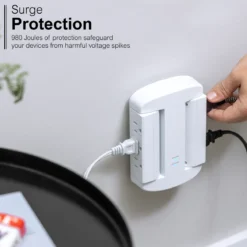 GE-branded UltraPro 6-Outlet Swivel Surge Tap, 980J, White