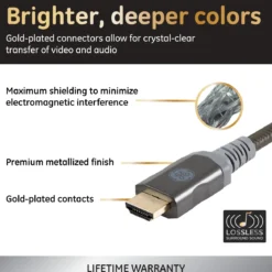 GE-branded UltraPro Premium Certified High-Speed HDMI Cable with Ethernet, 15ft.