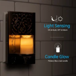 GE CandleLite Light Sensing LED Night Light, Oil-Rubbed Bronze