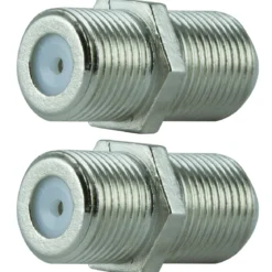 GE Coaxial Cable Extension Adapter, 2 Pack, Silver
