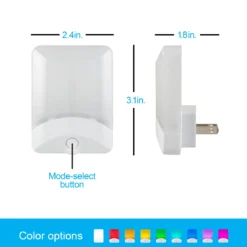 GE Color-Changing LED Night Light, Light Sensing, White, 4 Pack