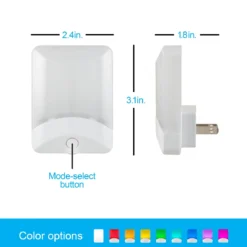 GE Color Changing Light Sensing LED Night Light, White