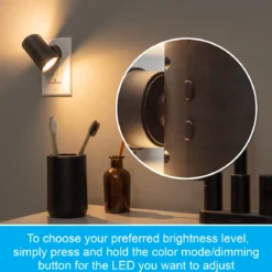 GE Color-Changing Light Sensing Swivel Night Light, Black