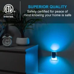 GE Color-Changing Light Sensing Swivel Night Light, Black
