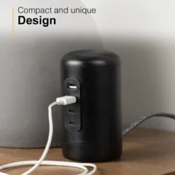 GE Desktop Power Hub, 2 USB-A, 2 USB-C, 5ft. cord, black