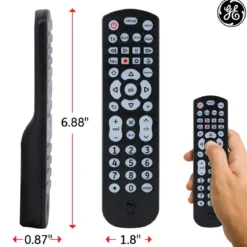 GE 4-Device Backlit Universal Remote, Black
