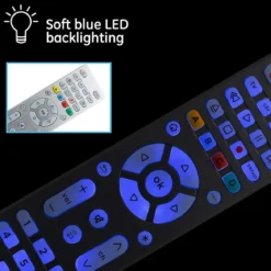 GE 4-Device Backlit Universal Remote, Brushed Silver