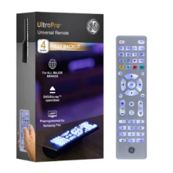 GE 4-Device Backlit Universal Remote, Brushed Silver