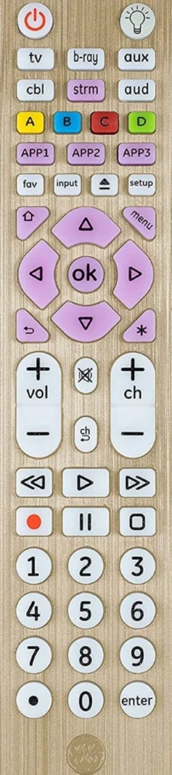 GE 6-Device Backlit Universal Remote, Brushed Gold