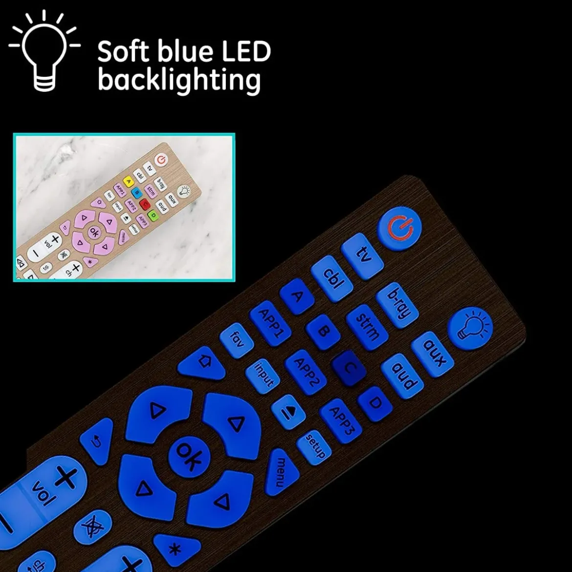 GE 6-Device Backlit Universal Remote, Brushed Gold