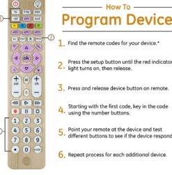 GE 6-Device Backlit Universal Remote, Brushed Gold