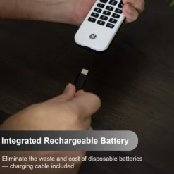 GE 4-Device Rechargeable Backlit Universal Remote, White