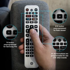 GE 4-Device Rechargeable Backlit Universal Remote, White