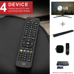 GE 4-Device Universal LG Replacement Remote, Black