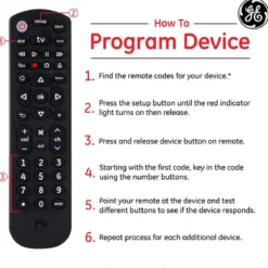 GE 3-Device Universal Remote, Black