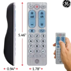 GE 2-Device Universal Remote, Brushed Silver