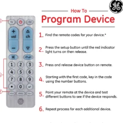 GE 2-Device Universal Remote, Brushed Silver