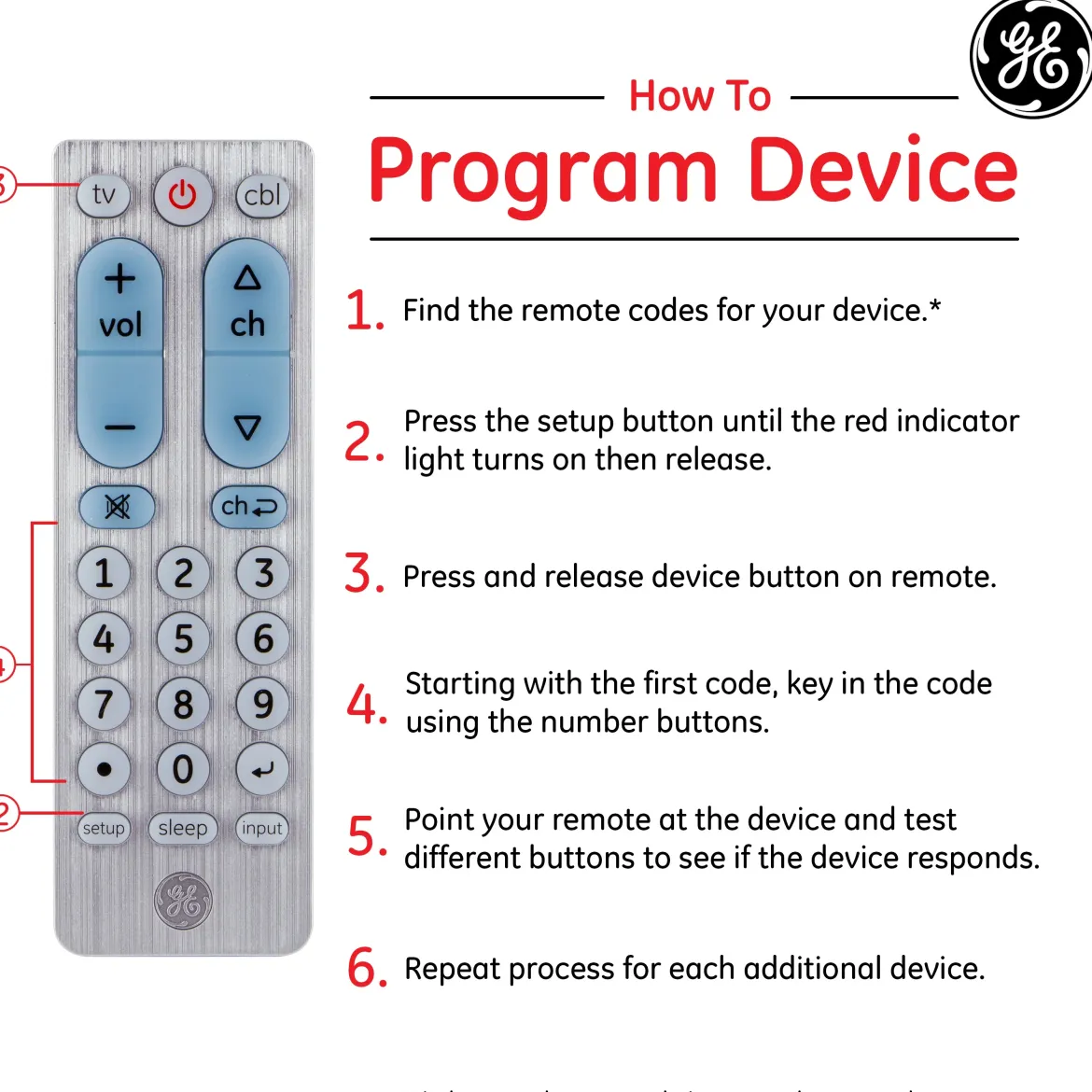 GE 2-Device Universal Remote, Brushed Silver