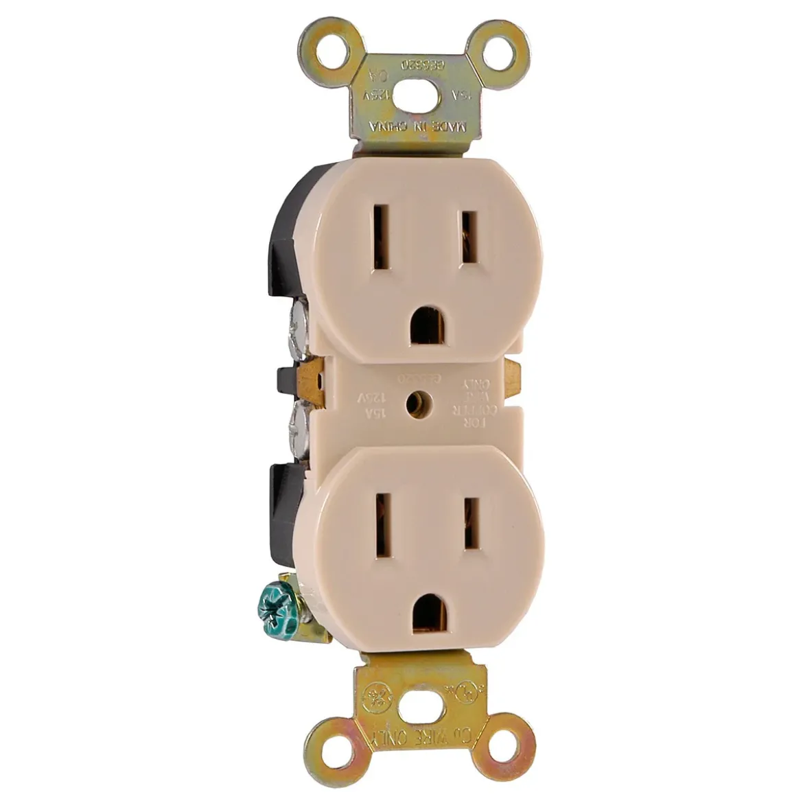 GE Duplex Receptacle, Ivory