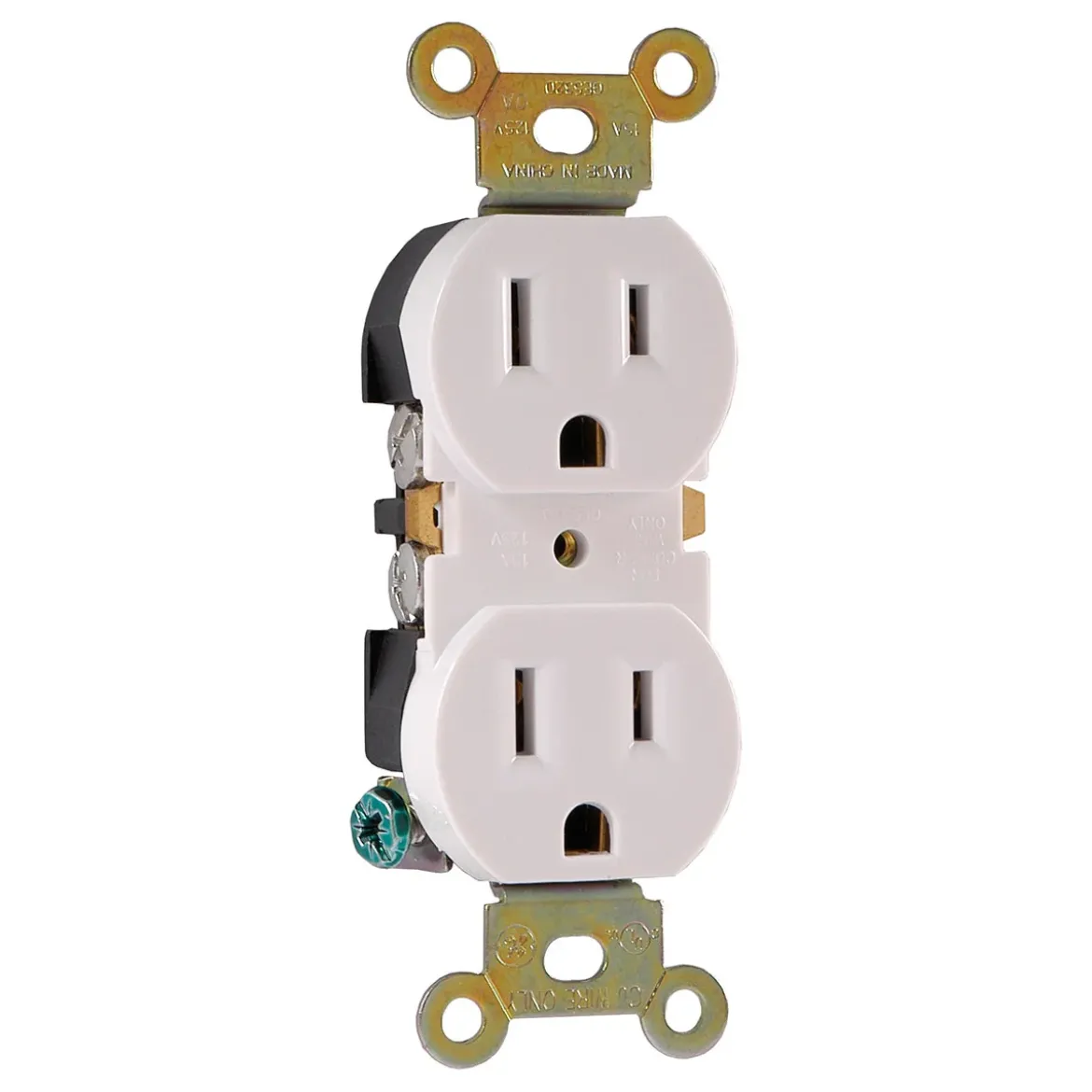GE Duplex Receptacle, White