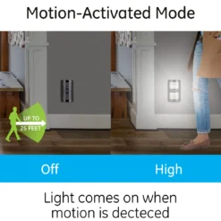 GE Enbrighten Motion-Select LED Night Light, Brushed Nickel