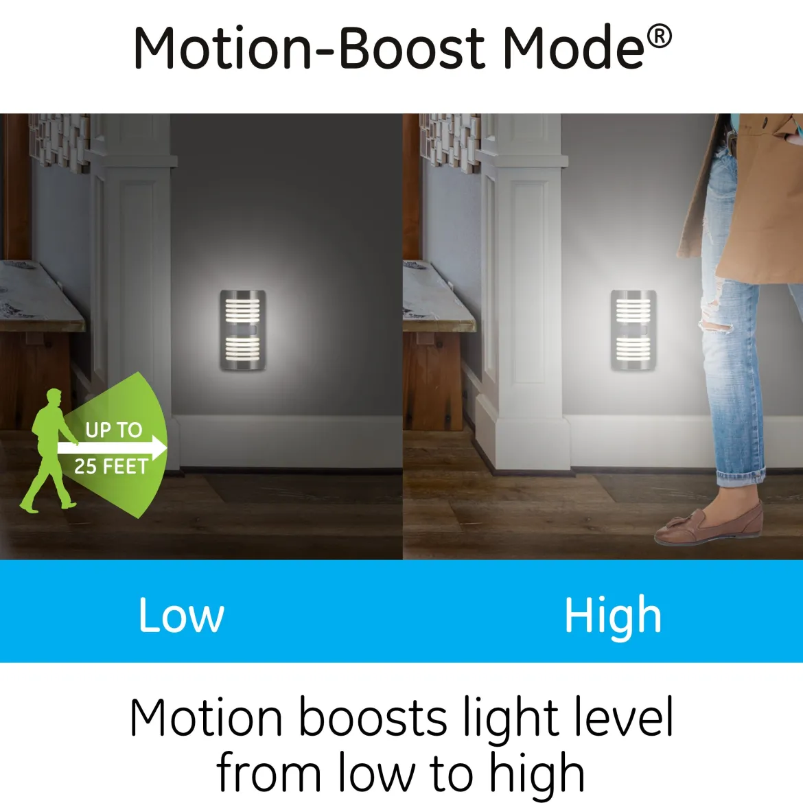 GE Enbrighten Motion-Select LED Night Light, Brushed Nickel