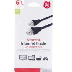 GE 6 ft. Cat 5e Ethernet Cable, Black