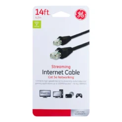 GE 14 ft. Cat 5e Ethernet Cable, Black